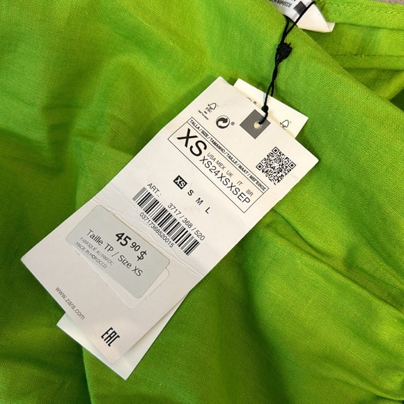 Green Linen Blend Skirt - Picture 6 of 7